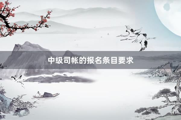 中级司帐的报名条目要求