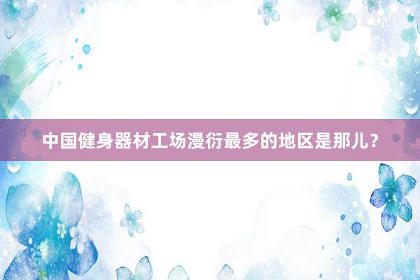 中国健身器材工场漫衍最多的地区是那儿?